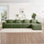 Boneless Modular 3 Seat L Shape Sectional Sofa With Deep Seat, Cloud Sectional Couch Featuring Throw Pillows And Movable Ottoman, Ideal For Family Gatherings-648881465-648881470