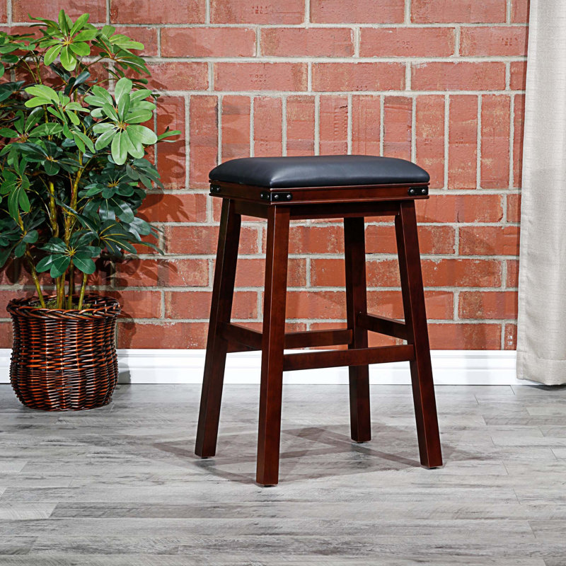 Tabouret de comptoir court Kyriel 30, Espresso, Noir