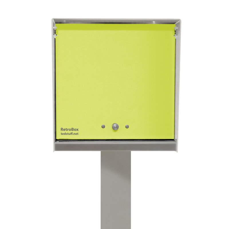 Boîte aux lettres sur poteau RetroBox, White/Lemon Lime, Oui