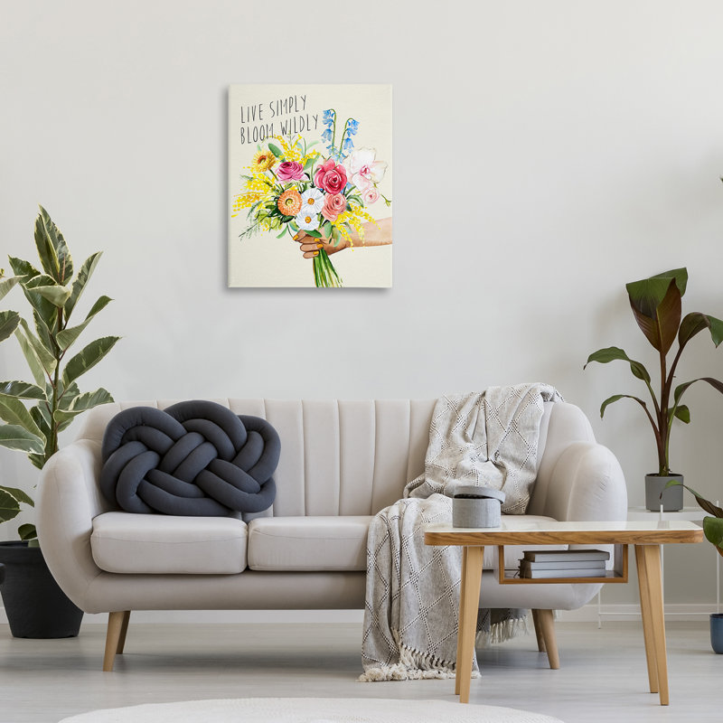 «Live Simply Bloom Wildly» par Enya Todd, H 30 po x l 24 po