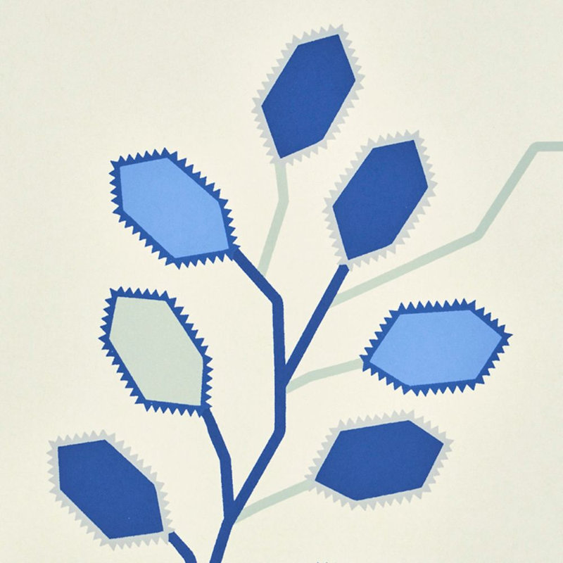 Papier peint Schumacher x Neisha Crosland, Bleu de Delft