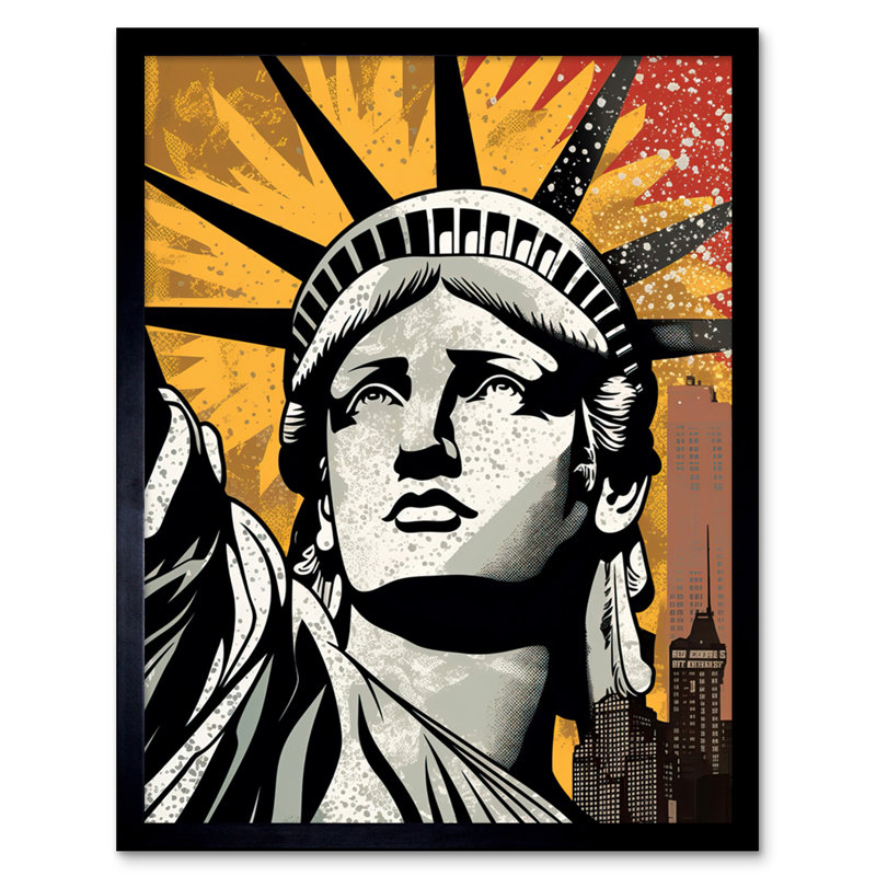 Creason Statue Of Liberty Comic Book Style New York City - Single Picture Frame Print