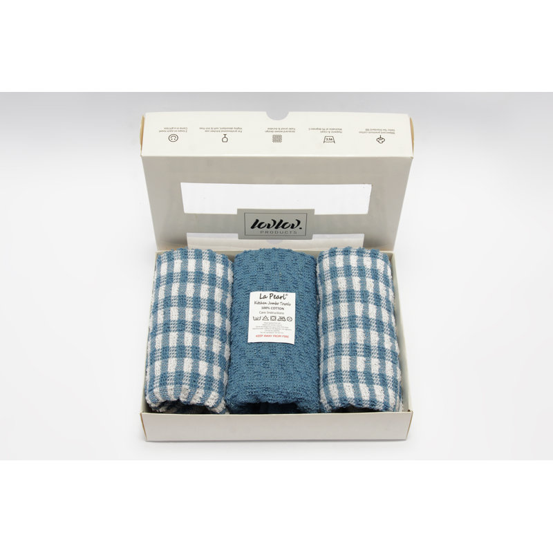 Cotton Jacquard Tea Towel Kitchen Towel, Blue