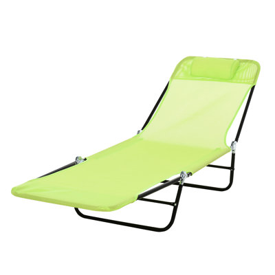 Chaise de patio, siège de détente pliant avec tissu inclinable et en filet, pour l'extérieur, chaise de bronzage de plage