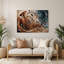 Musique, cor français, beige, art mural en métal-2032916203