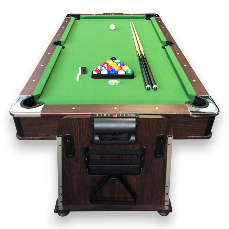 MATTEW 7-Ft 3-in-1 Game Table – Pool Table, Air Hockey & Table Tennis with Dining Top, Green