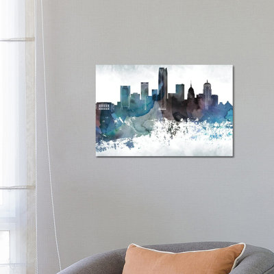 Oklahoma Bluish Skylines - Wrapped Canvas Painting