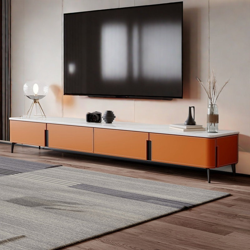 Meuble télé de luxe de style italien, 86.61", Orange
