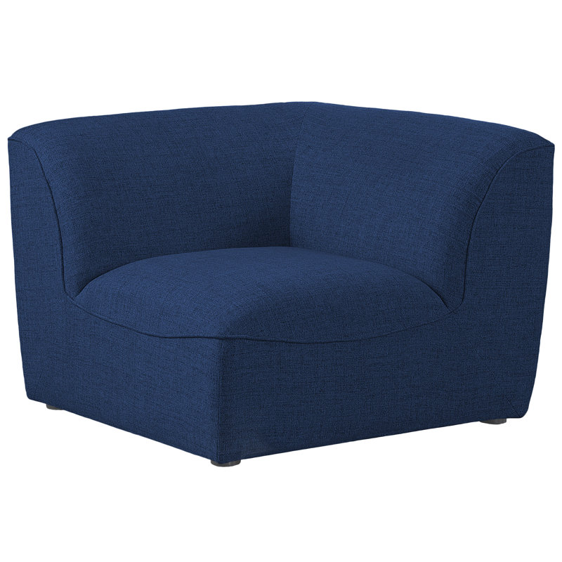 Arens Upholstered Accent Chair, Navy Linen Textured Fabric
