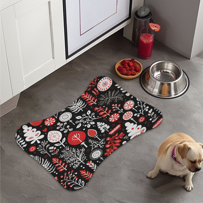 Nordic Bloom - 1 Piece Bone Shape Feeding Mat