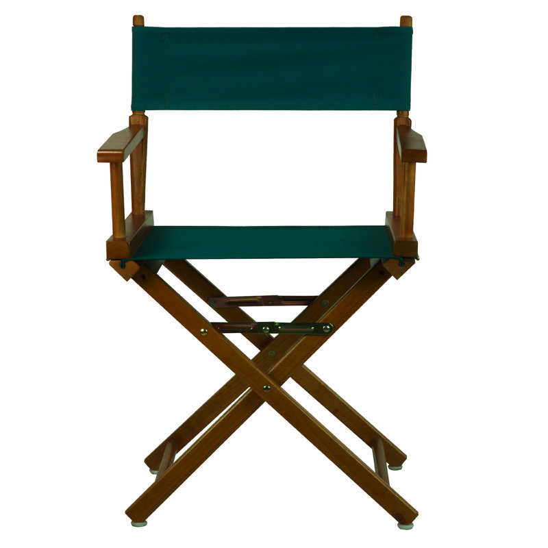 Chaise de réalisateur pliante 18 po, Chêne miel, Vert forêt