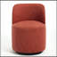 Fauteuil demi-tonneau pivotant rembourré avec coussin moelleux-131260936