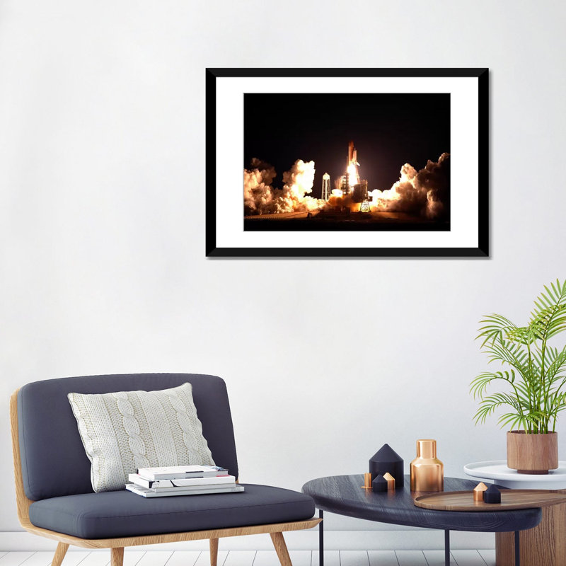 Lenworth Modern & Contemporary, 16" H x 24" W x 1" D, Black Framed Paper, White