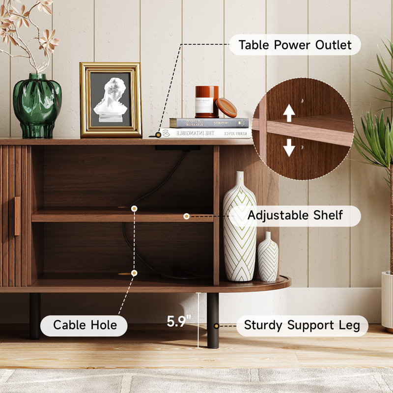 Ebern Designs TV Stand for 55''-80'' TVs - Modern Wood