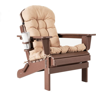 Chaises pliantes Adirondack avec coussin, chaise de patio surdimensionnée en PEHD résistante aux intempéries