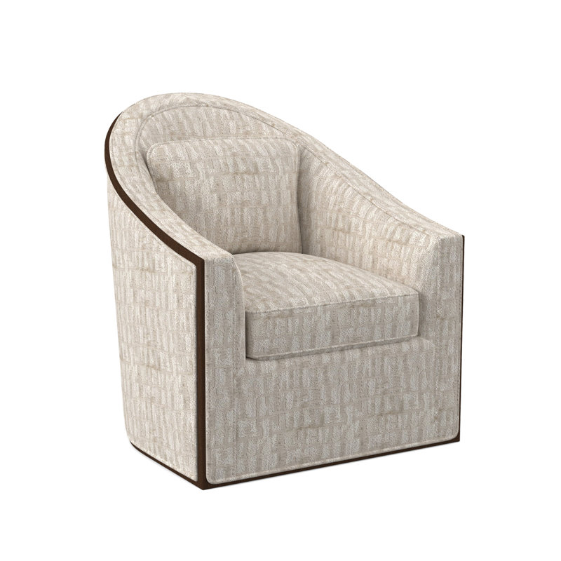 Fauteuil pivotant Academy, Noyer américain, Viscose brume blanche