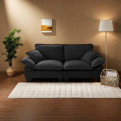 Comfort First Sofas, Chenille 2 Seater Modern Curved Loveseat For Home