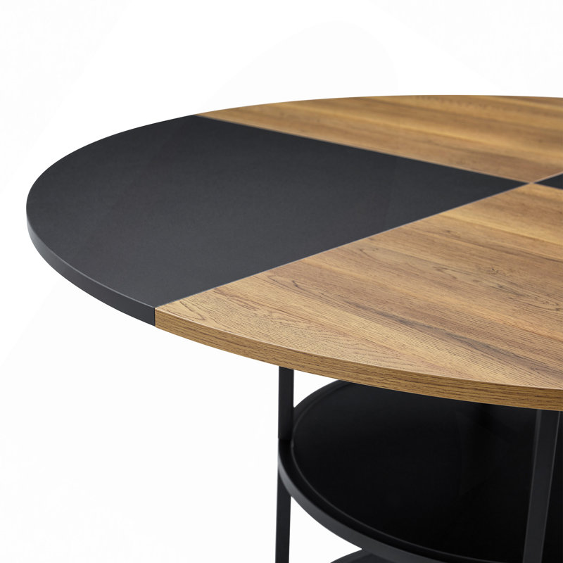 Ensemble de table et de chaises.Une table de salle à manger moderne épissure circulaire de 47,3 pouces de diamètre - avec rangement double couche.