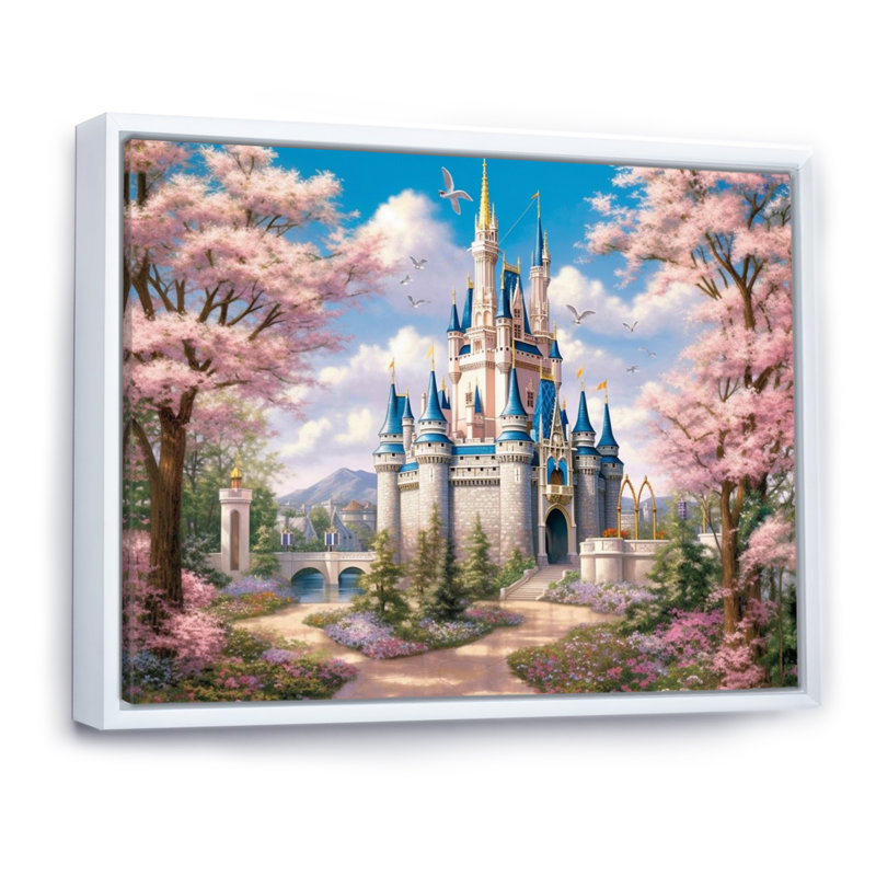 «Enchantment Of Castles - Castles», reproduction sur toile encadrée, H 16 po x l 32 po x P 1 po, Cadre flottant blanc