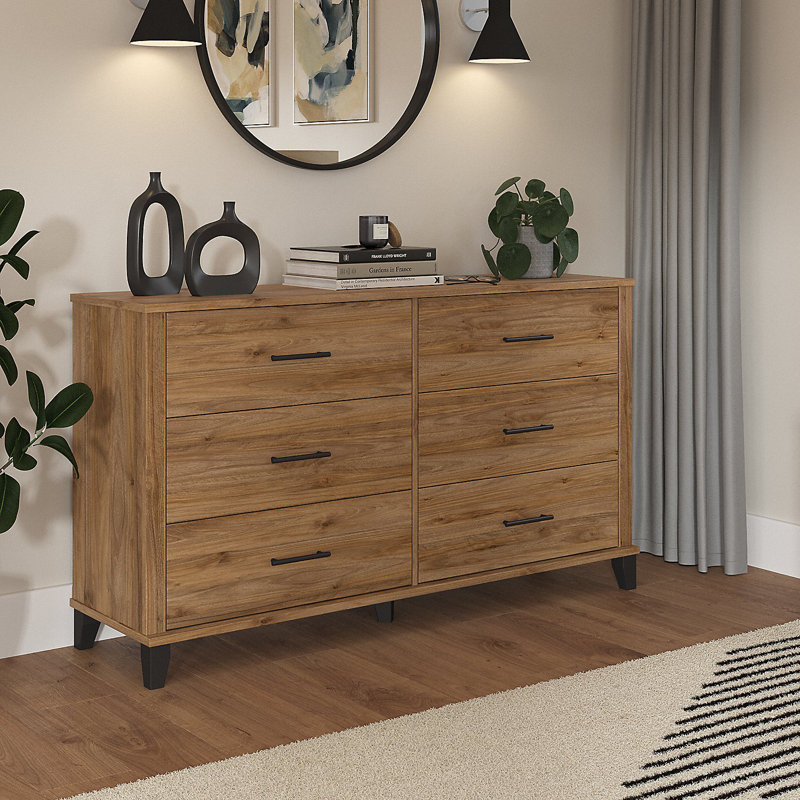 Giovanna 59'' W 6 - Drawer Dresser, Fresh Walnut