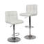 2 tabourets de bar pivotants blancs - siège rembourré en similicuir avec rotation à 360 degrés et structure chromée de 2 sièges réglables, base pour un meilleur confort