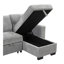 Élégant et fonctionnel chaise longue modulaire lumineuse avec support de rangement, table rabattable et chargeur USB gris