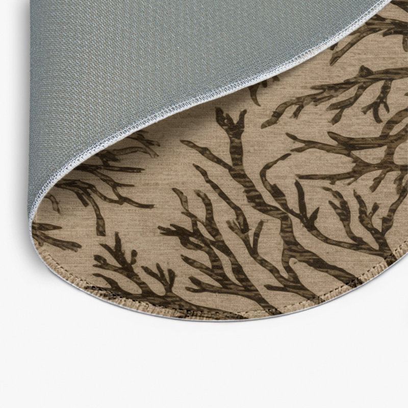 Nature Beige Indoor and Outdoor Area Rug, Round 5'
