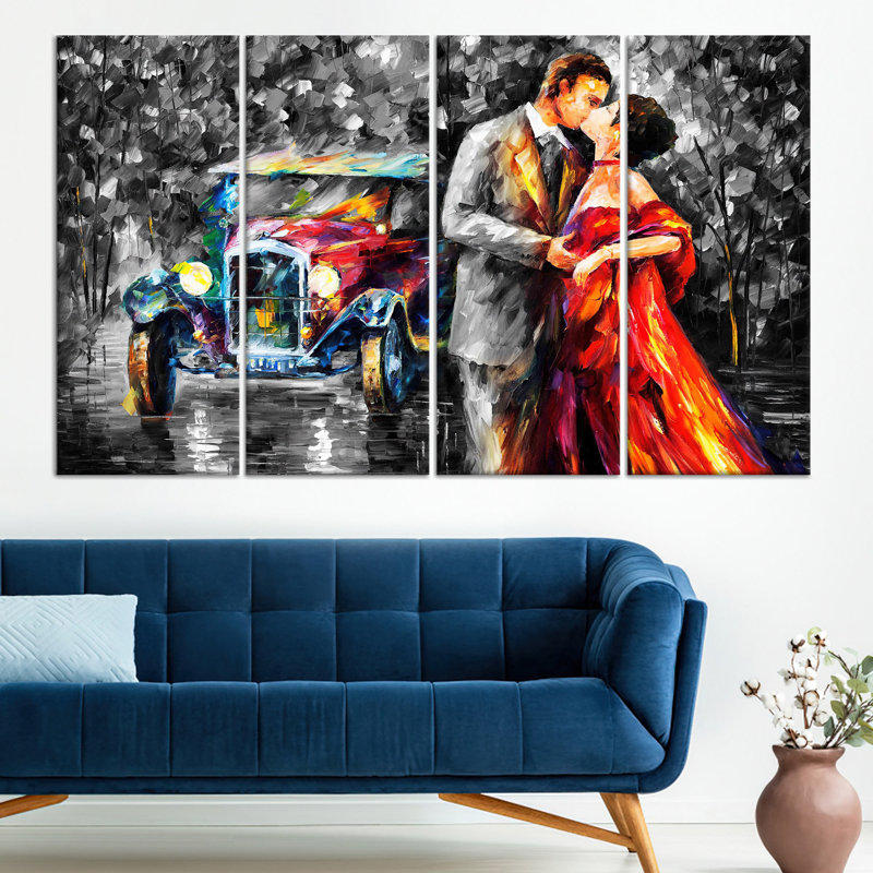 «Romantic Night Landscape», reproduction de toile sur toile tendue sur toile tendue 4P, 43,3 po H x 78,7 po l