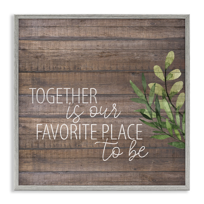 «Together Sentiment on Rustic Giclee Art», conception de Kim Allen, Estampe numérique Farmhouse, H 12 po x l 12 po