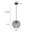 Luminaire suspendu sphérique 9 po