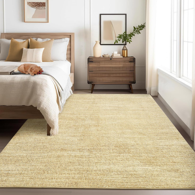 Machine Washable Area Rug for Living Room Modern Solid Color Throw Carpet for Bedroom Dining Room, Rectangle 10' x 13'