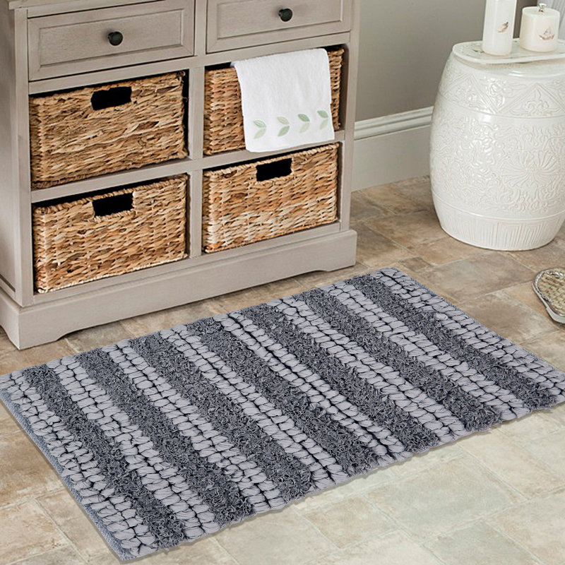Tapis pour salle de bain Melina, l 21 po x L 34 po, gris