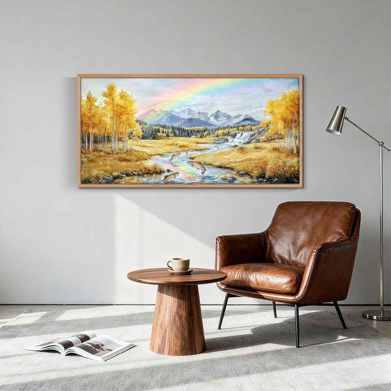 «Mountain Stream», reproduction d'art sur toile encadrée de 1 x 58 x 28 po, 58 po x 28 po