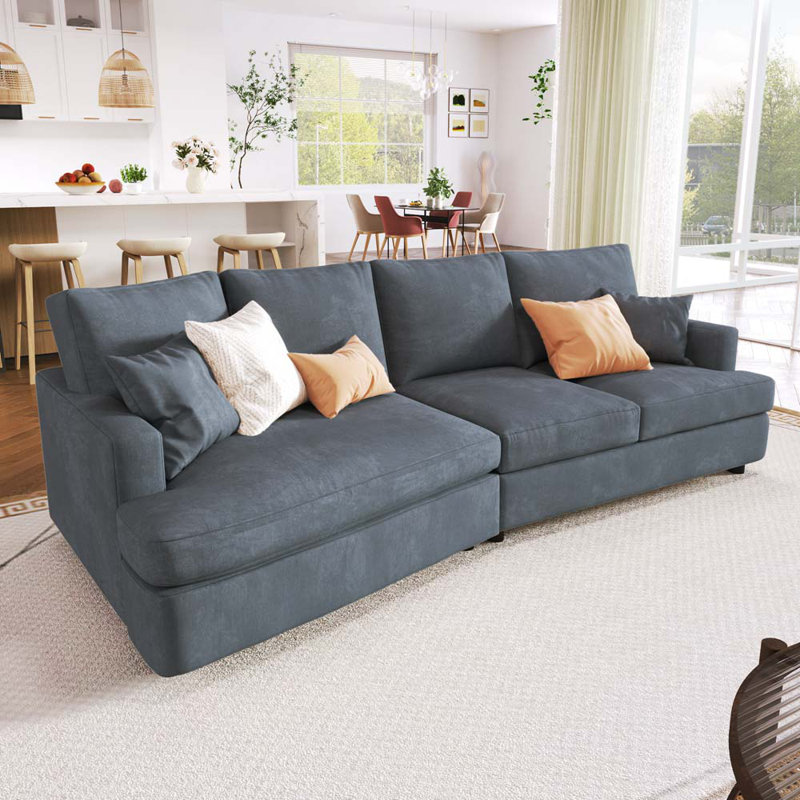 Canapé modulaire 2 pièces Nicholeta, Grey 100% Polyester, Symétrique