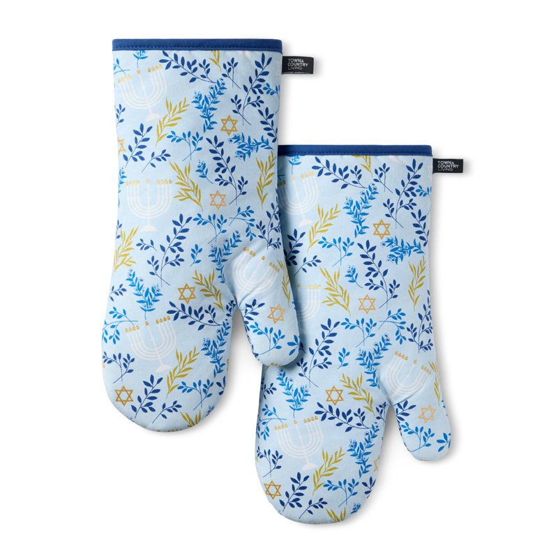TOWN & COUNTRY LIVING Hanukkah Dance Oven Mitt Set 2-Pack 7.5"x13"