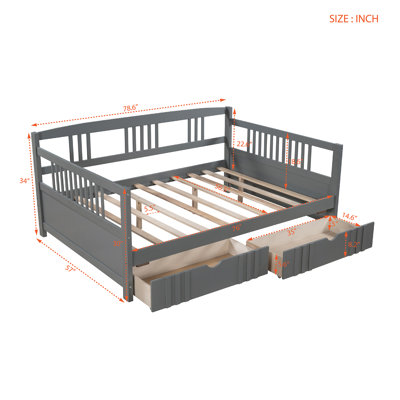 Lit de jour simple en bois