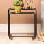 Metal Black Nesting Table For Living Room Furniture, Nest of Tables with Glass Top, End Table