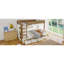 Lit superposé avec 4 tiroirs de rangement, lit superposé en bois massif avec garde-robe intégré et garde-corps pleine longueur, aucun sommier nécessaire-898113945