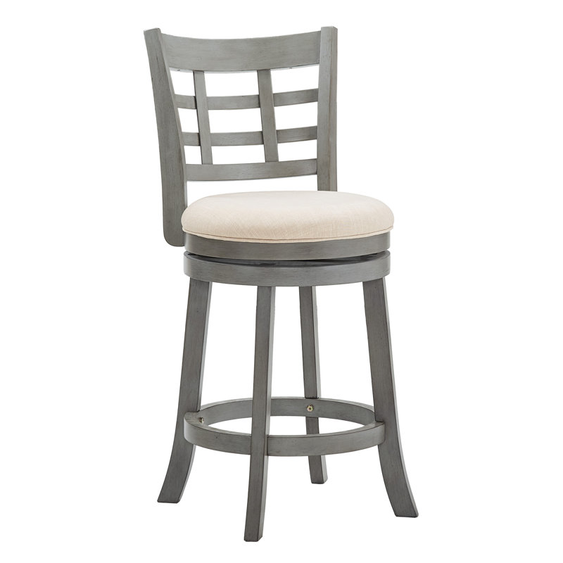 Tabouret pivotant Aria, Tabouret de comptoir (siège d'une hauteur de 24,3, Gris antique, Beige