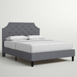 Aluino Arched Button Tufted Upholstered Platform Bed Frame - No Box Spring Required