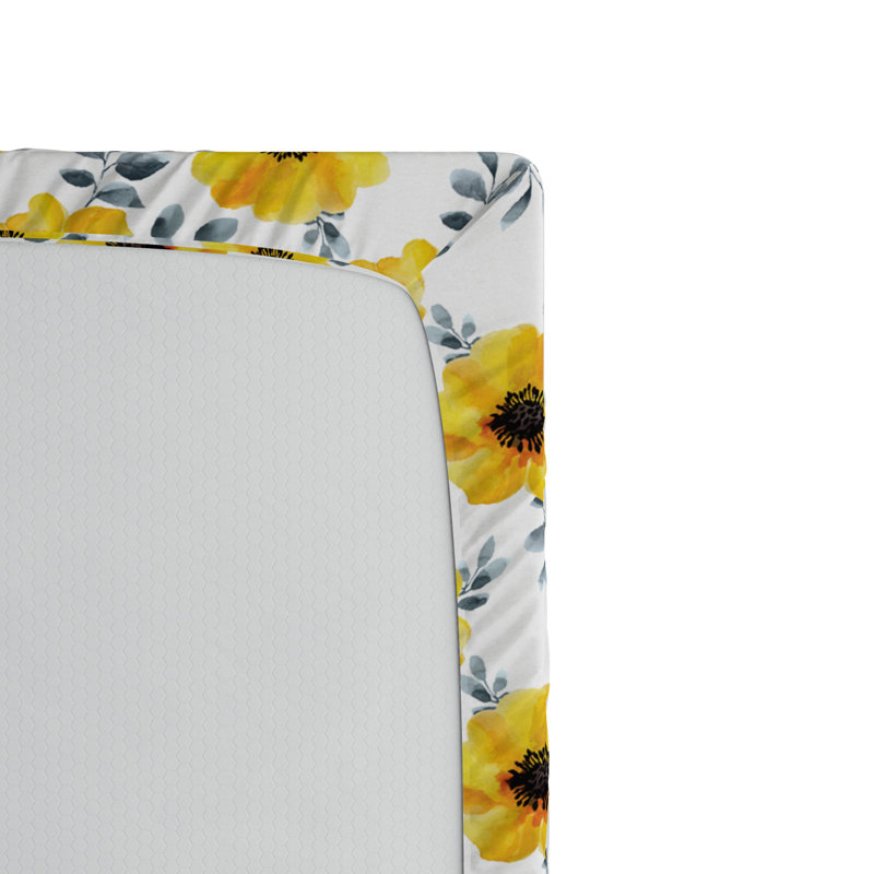 Microfiber Floral Fitted Sheet, Queen Fitted Sheet
