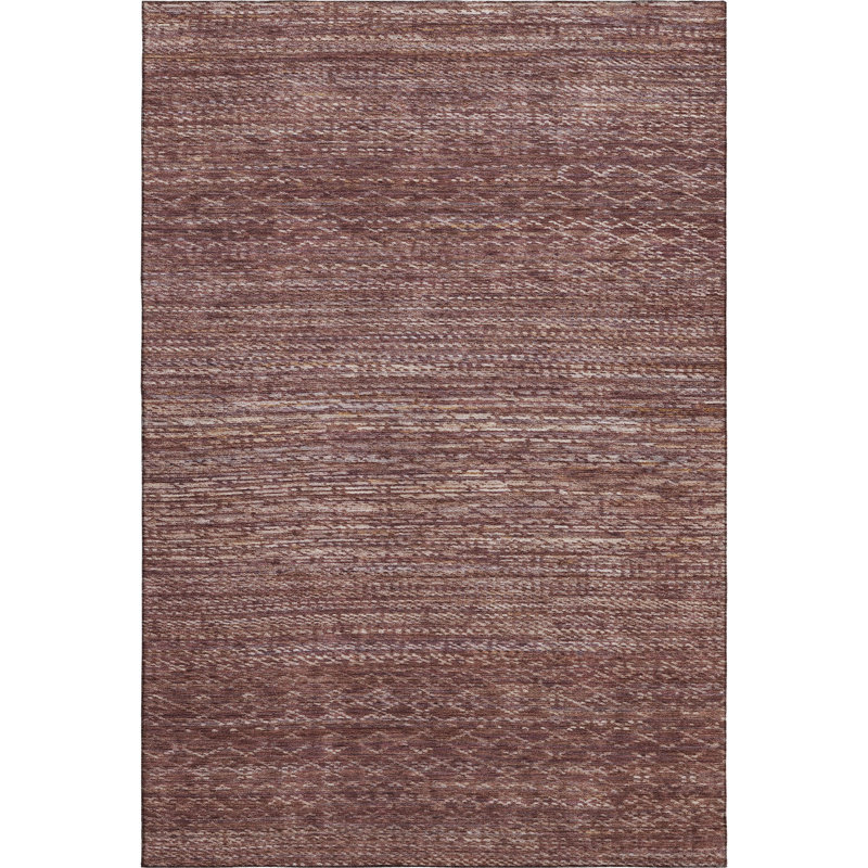 Premium Machine Washable Mayfield AMF2150 Striped Rug, Rectangle 10' x 14', Merlot