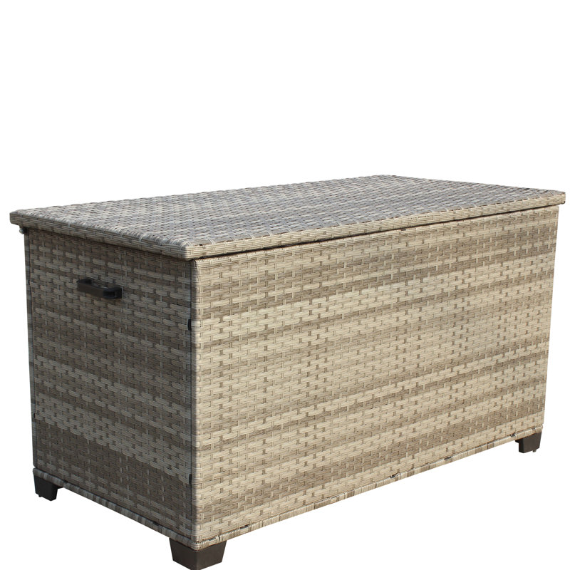 Boîte de rangement extérieure grise - 148 gallons. Couvercle renforcé pour plus de durabilité. Intérieur. Gère la mobilité. Pe et acier. Assemblage requis Capacité du patio en gallons. Avec couvercle en panneau de particules. Imperméable. Pratiqu