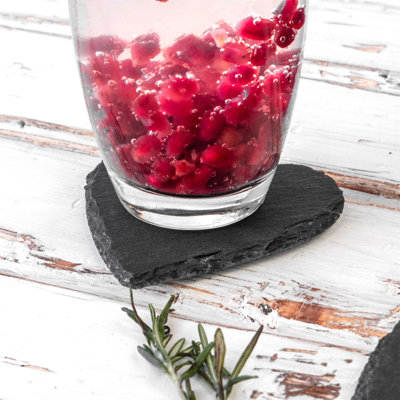 Argon Tableware - Heart Slate Coasters - 10cm