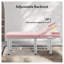 Table de massage professionnelle portative avec dossier réglable, structure en métal rose