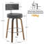 360° Swivel Upholstered Bar Stools - Walnut Wood Counter Chairs Load 150Kg-118151906