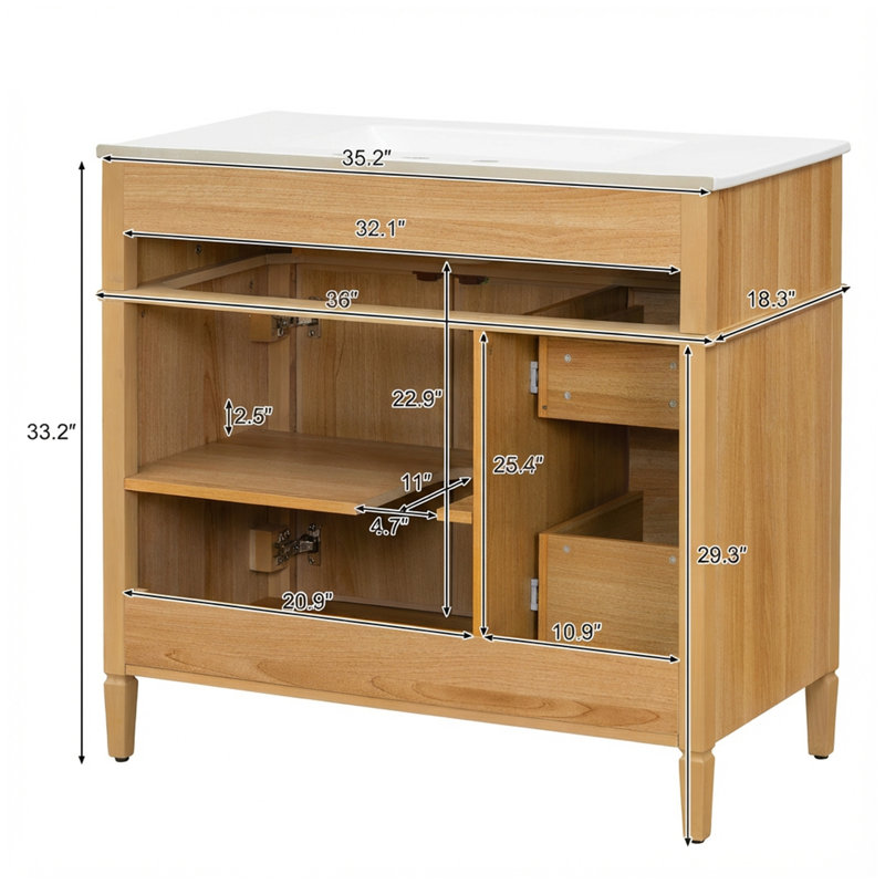 Meuble-lavabo simple 36 po