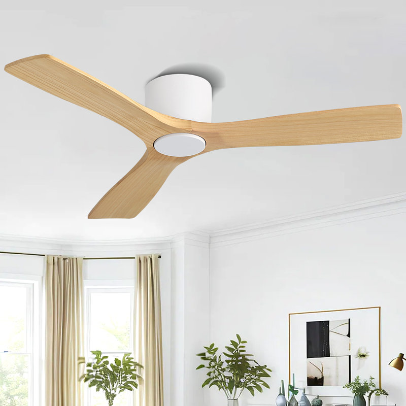 Ventilateur de plafond encastré 3 pales 48 pouces 48 pouces, Naturel, Blanc