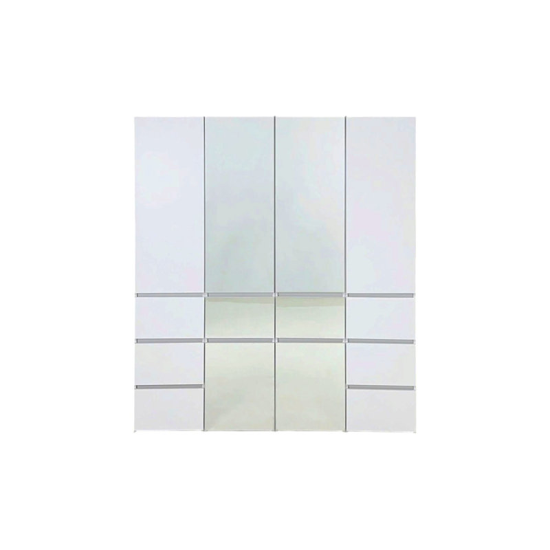 Système de placard modulaire en bois avec miroir Elise