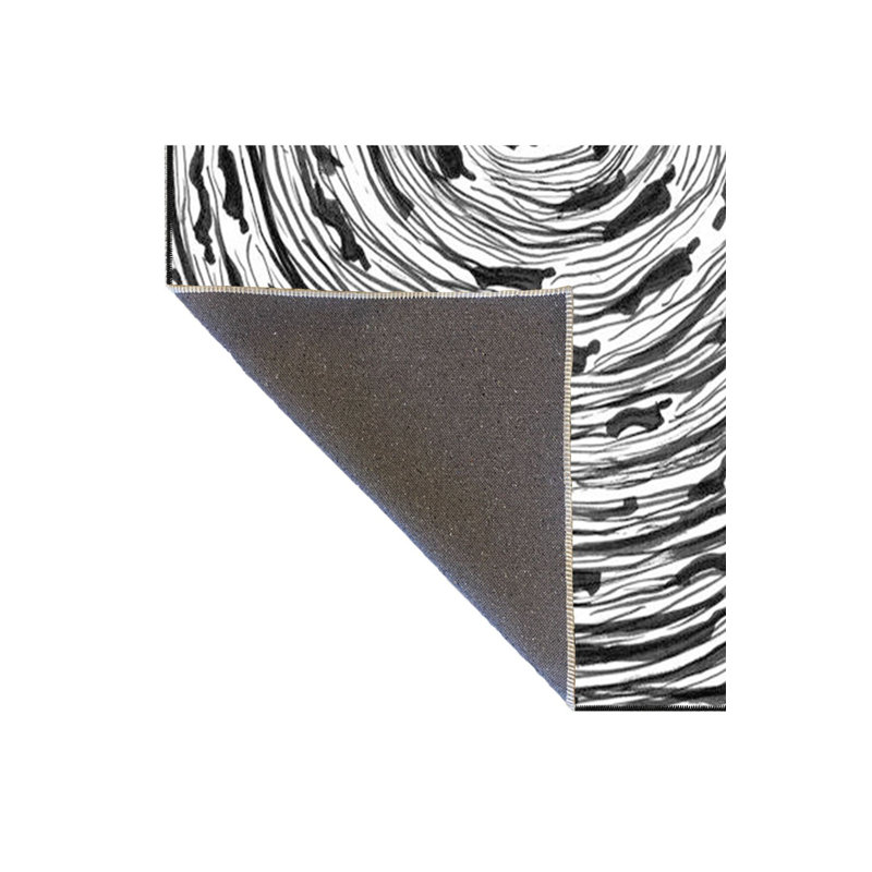 Tapis décoratif noir à motif de trous noirs lavables, Sous-tapis rectangulaire 4 pi 7 po x 6 pi 7 po inc